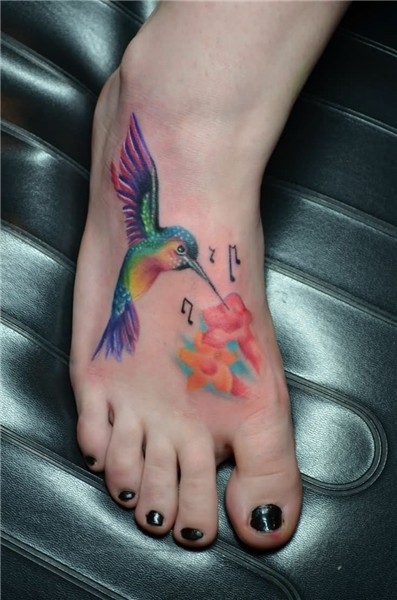 tattoo-kolibri-Colorful-Hummingbird-With-Flowers-And-Music-K