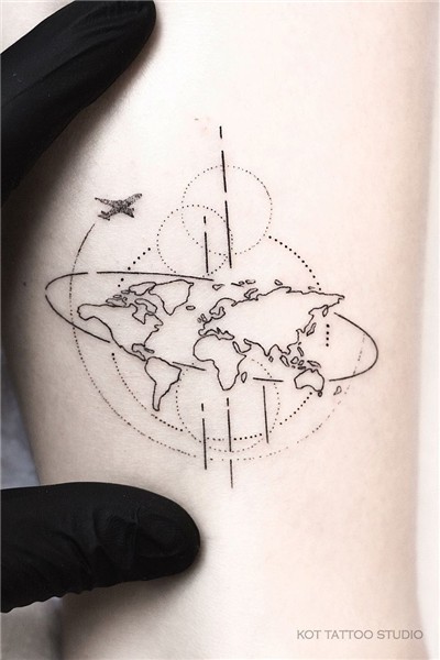 tattoo planet design - Tatuering Globe tattoos, Travel tatto