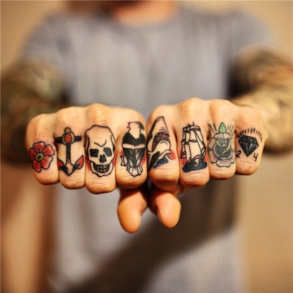 tattoo tattoos knuckle knuckles traditional American ink tat