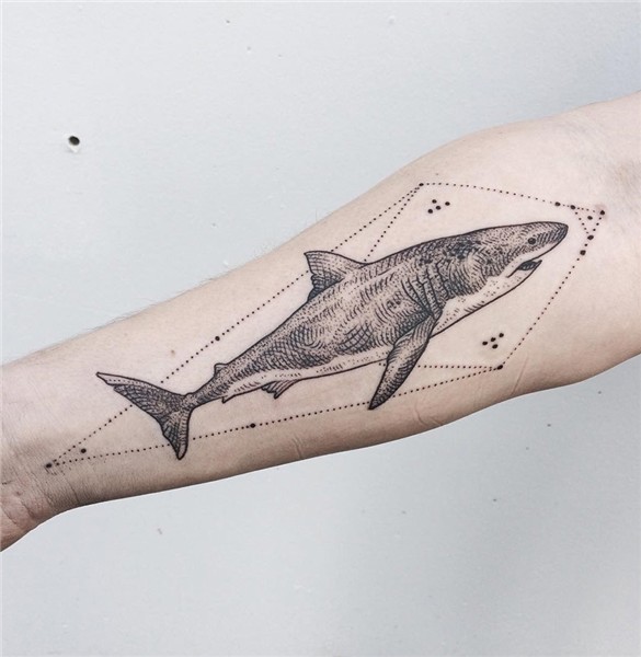 tattoo white shark - Passport Ocean