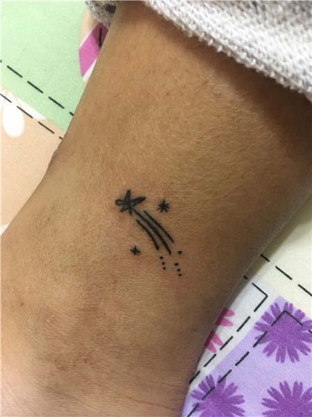 this shooting star tattoo represents a goddess i believe in