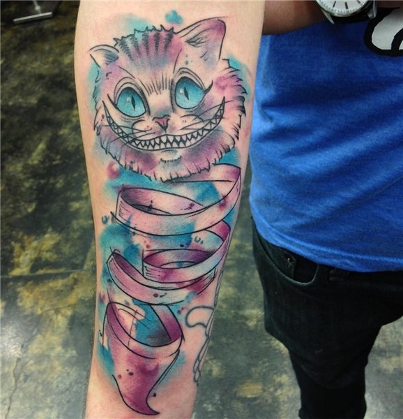 watercolor cheshire cat #tattoo Wonderland tattoo, Disney in
